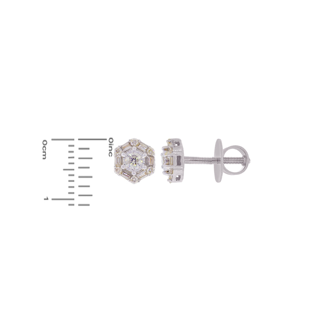 0.50Ct VS/SI-GHI Diamond Earrings in 18K White Gold