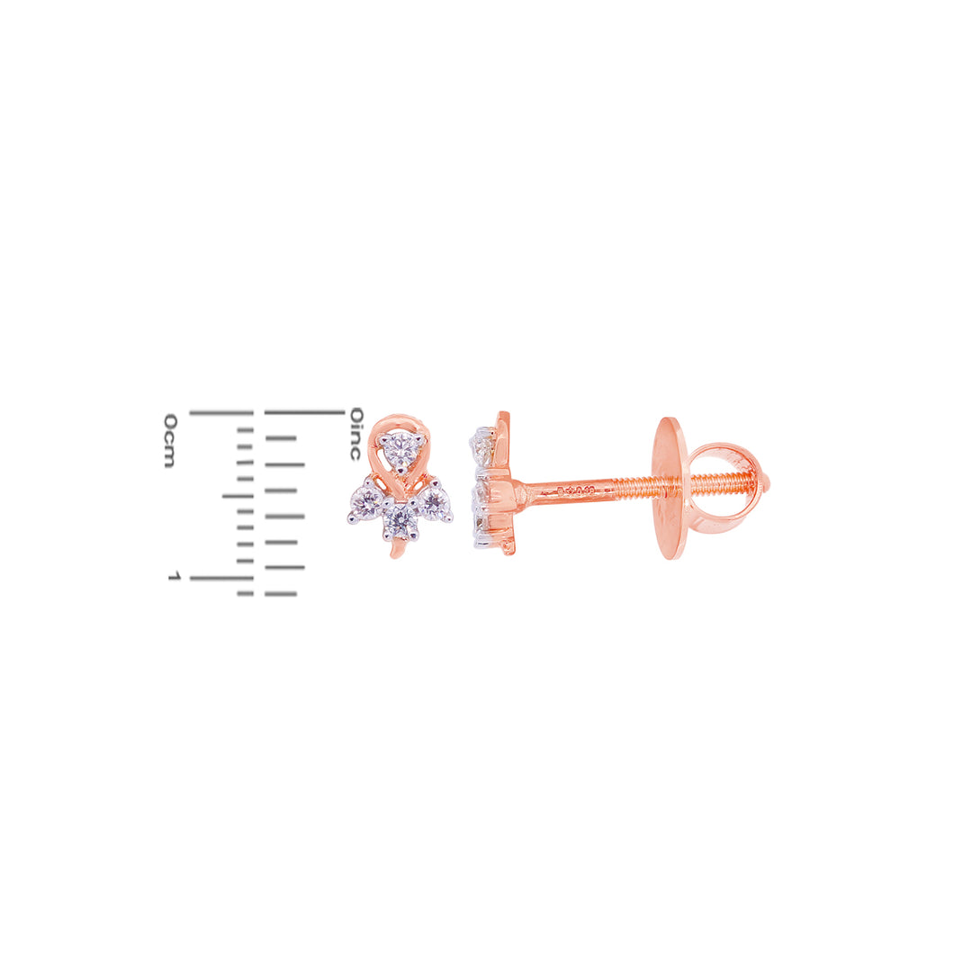0.18Ct VVS/FG Diamond Earrings in 18K Rose Gold