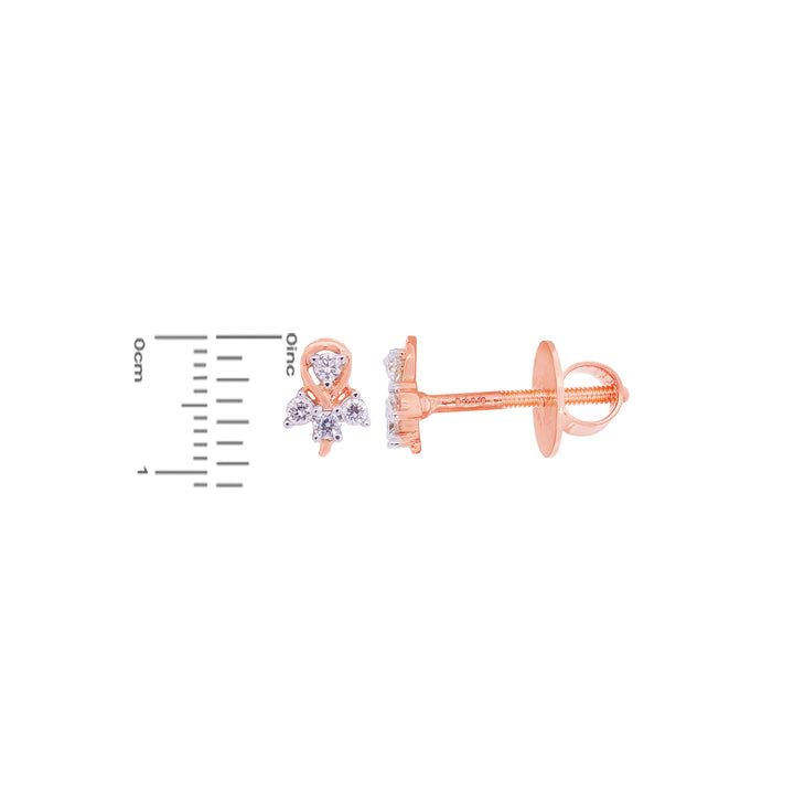 0.18Ct VVS/FG Diamond Earrings in 18K Rose Gold