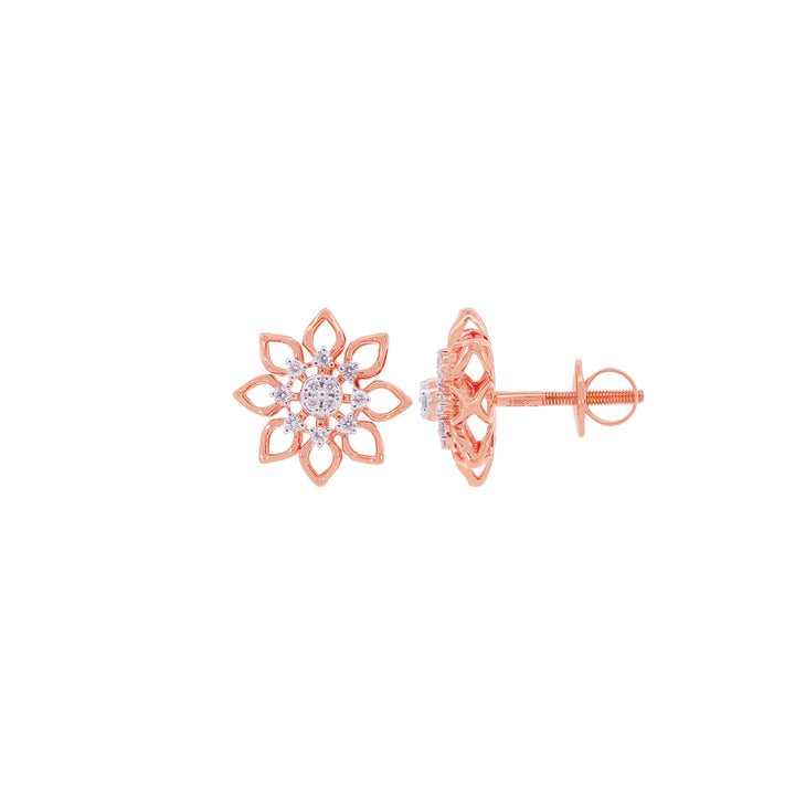 0.19Ct VVS/FG Diamond Earrings in 18K Rose Gold