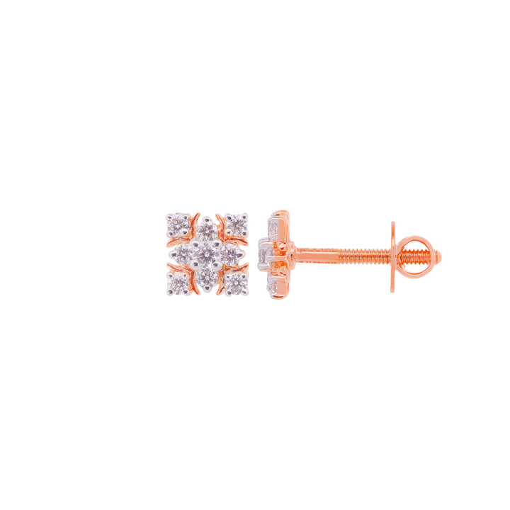0.26Ct VVS/EF Diamond Earrings in 18K Rose Gold