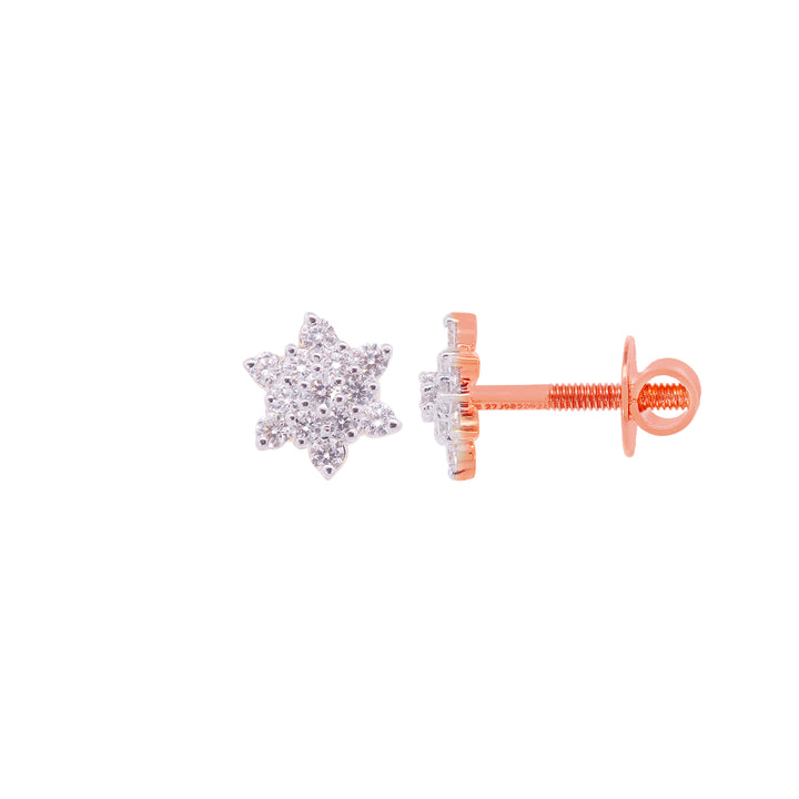 0.27Ct VVS/EF Diamond Earrings in 18K Rose Gold