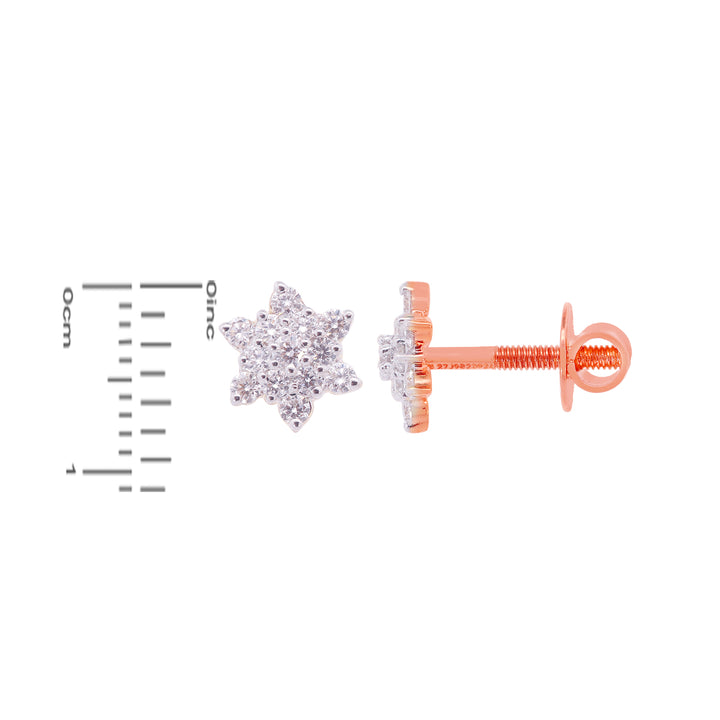 0.27Ct VVS/EF Diamond Earrings in 18K Rose Gold