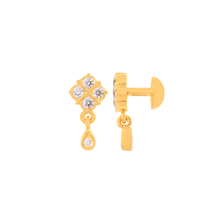 0.46Ct VVS/EF Diamond Earrings in 22K Gold