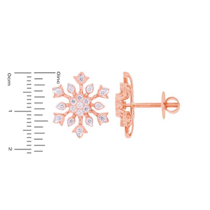 0.42Ct VVS/EF Diamond Earrings in 18K Rose Gold