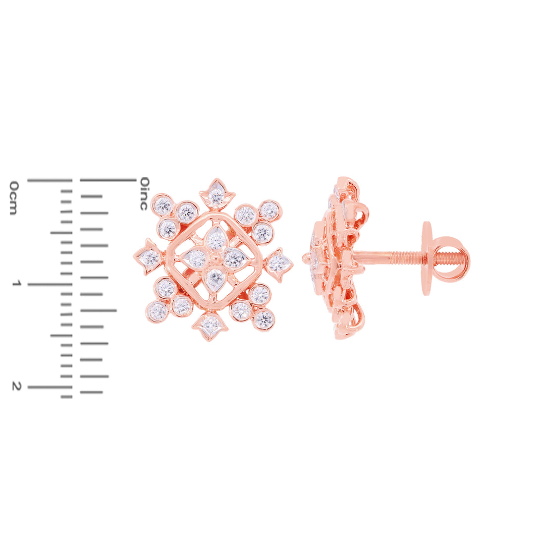 0.41Ct VVS/EF Diamond Earrings in 18K Rose Gold