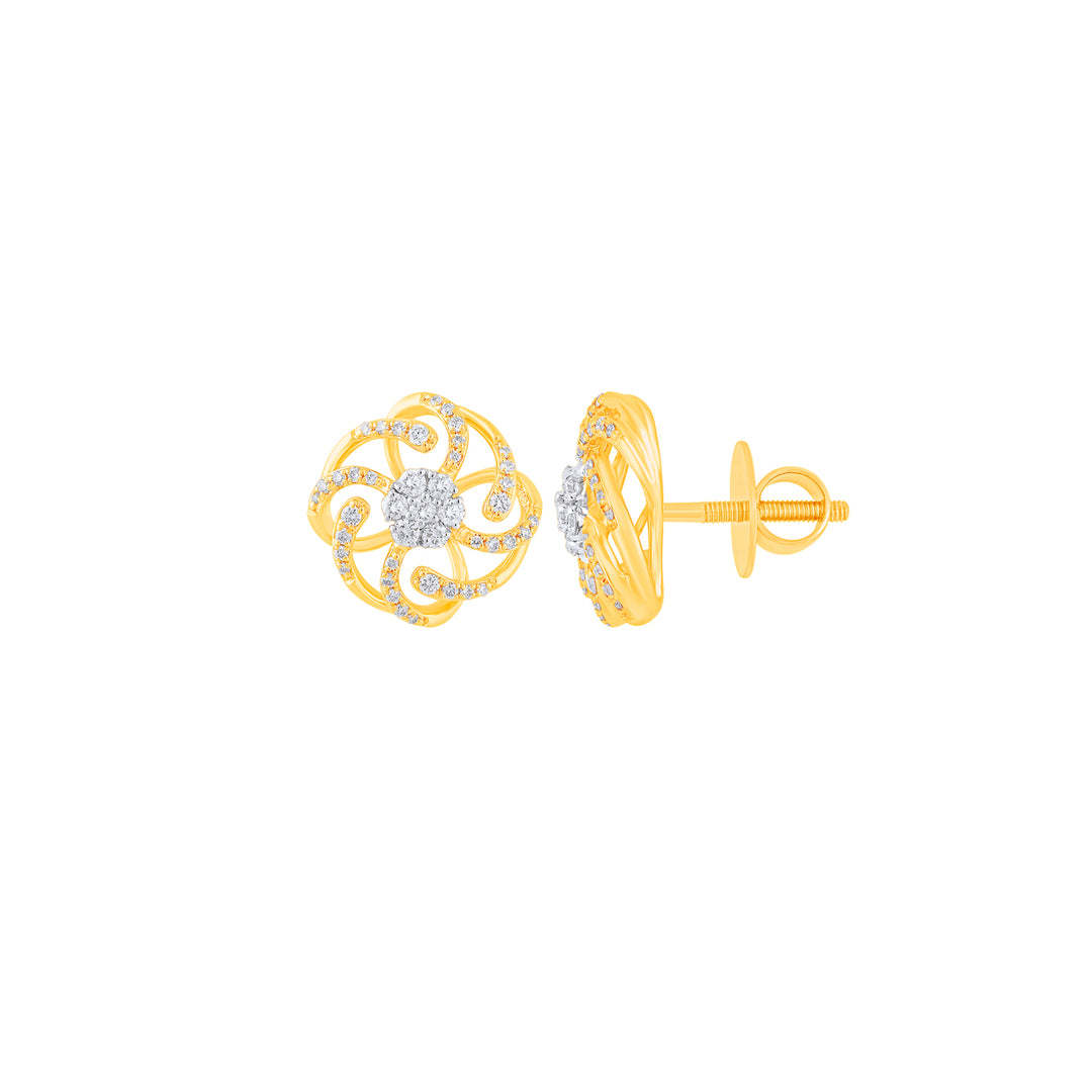 0.42Ct VVS/FG Diamond Earrings in 18K Gold