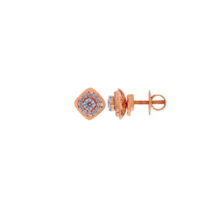 0.62Ct VVS/FG Diamond Earrings in 18K Rose Gold