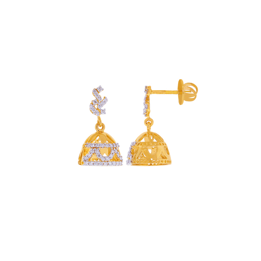 0.57Ct VVS/FG Diamond Jhumkha in 18K Gold