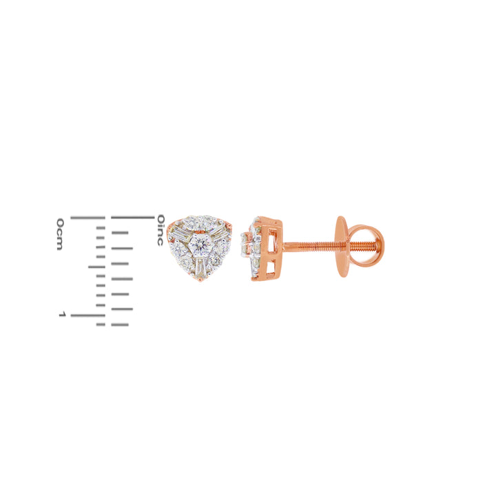0.51Ct VS/SI-GHI Diamond Earrings in 18K Rose Gold