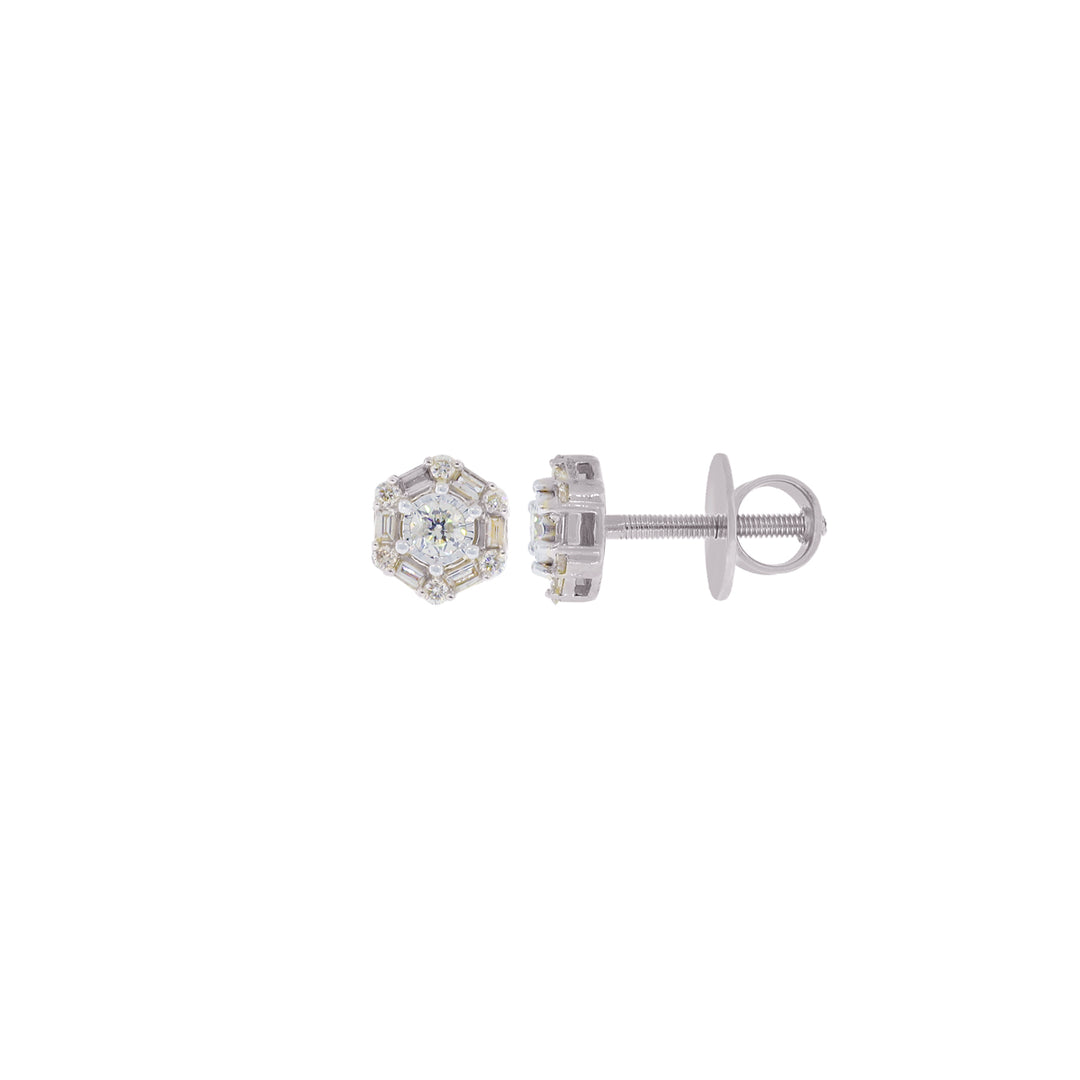 0.67Ct VS/SI-GHI Diamond Earrings in 18K White Gold