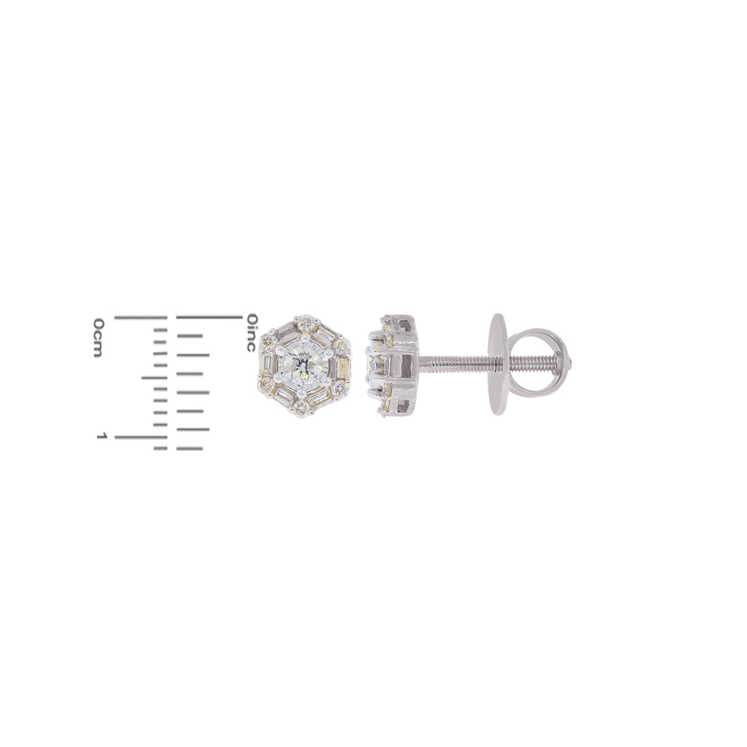 0.67Ct VS/SI-GHI Diamond Earrings in 18K White Gold