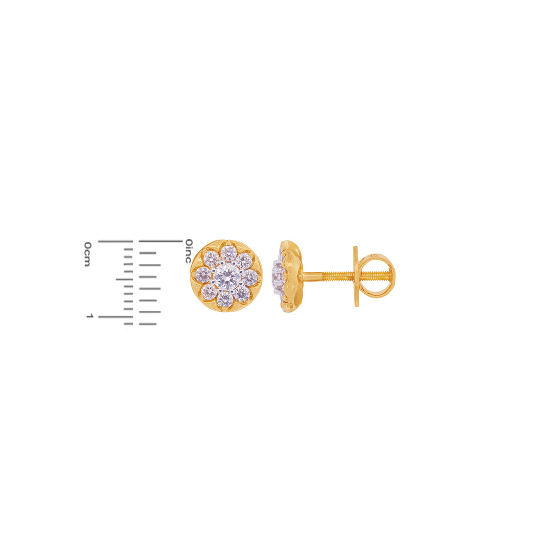 0.63Ct VVS/FG Diamond Earrings in 18K Gold