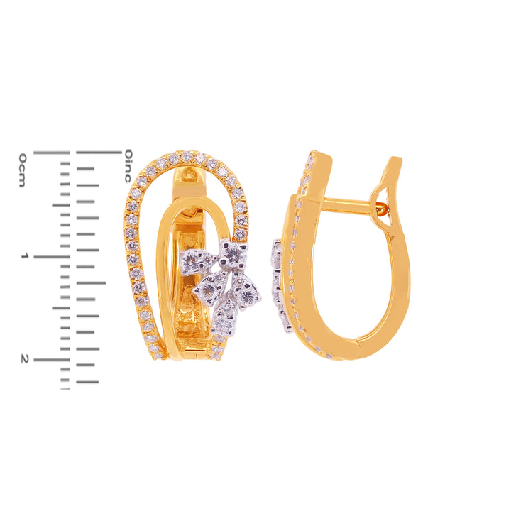 0.59Ct VVS/FG Diamond Clipon Earrings in 18K Gold