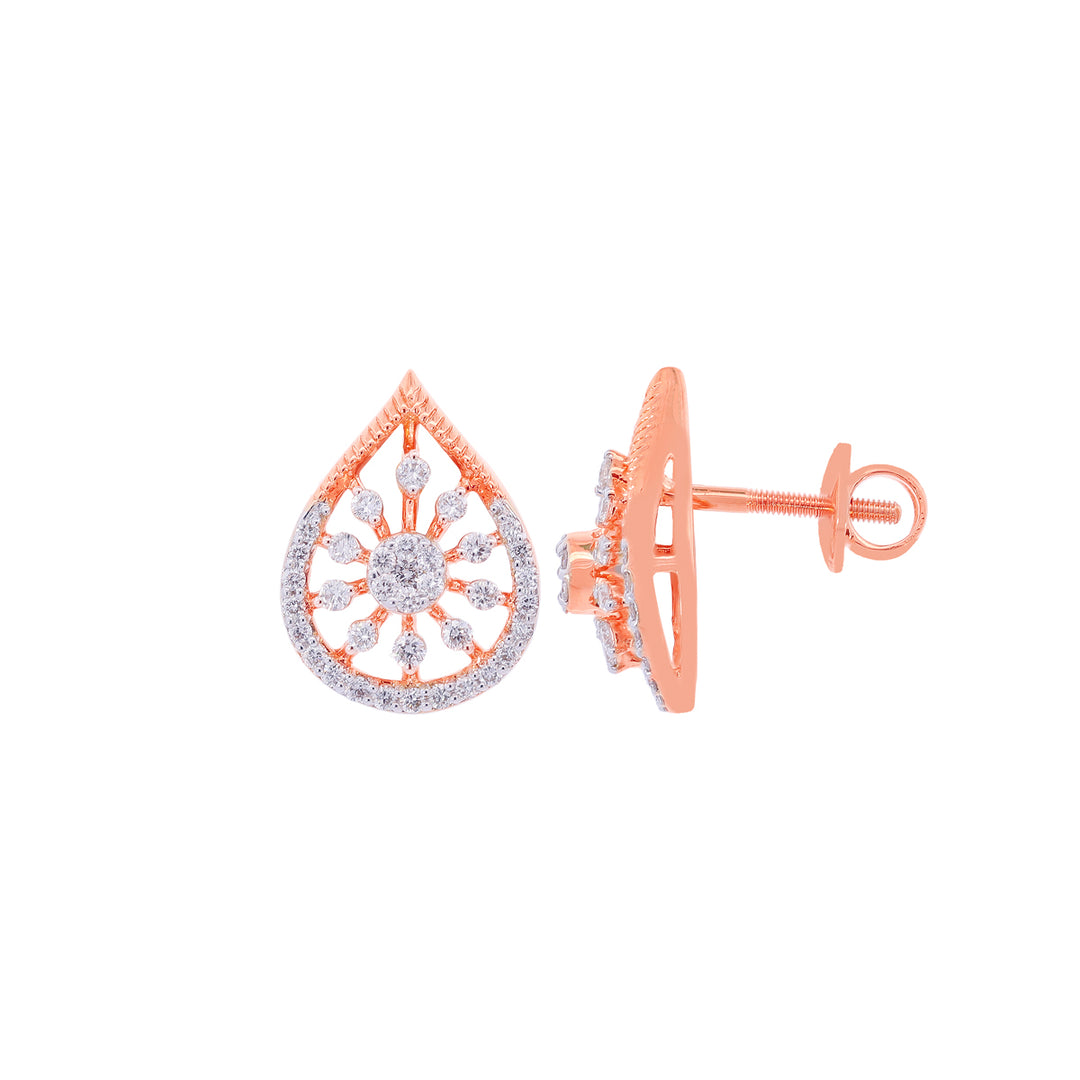 0.64Ct VVS/FG Diamond Earrings in 18K Rose Gold