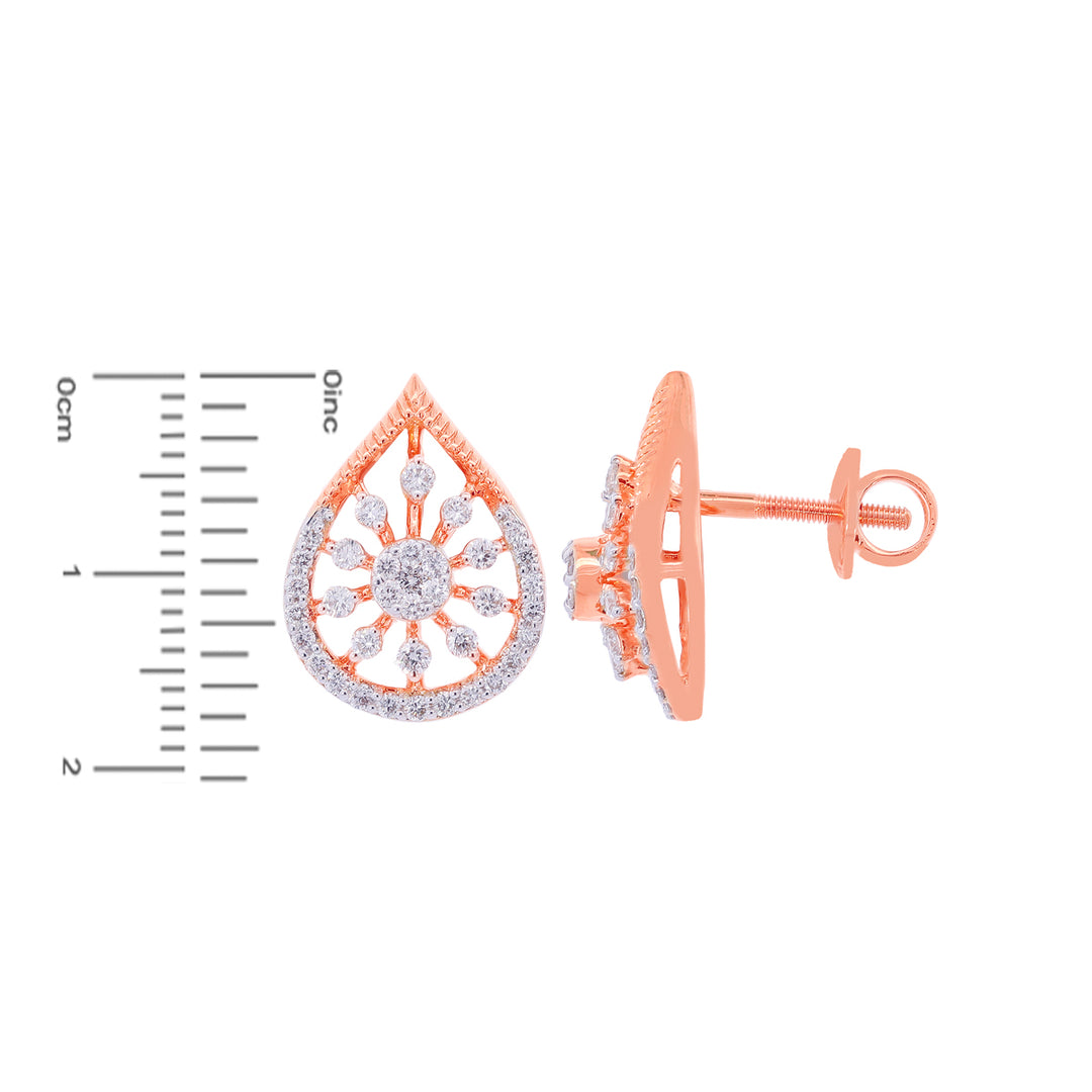 0.64Ct VVS/FG Diamond Earrings in 18K Rose Gold