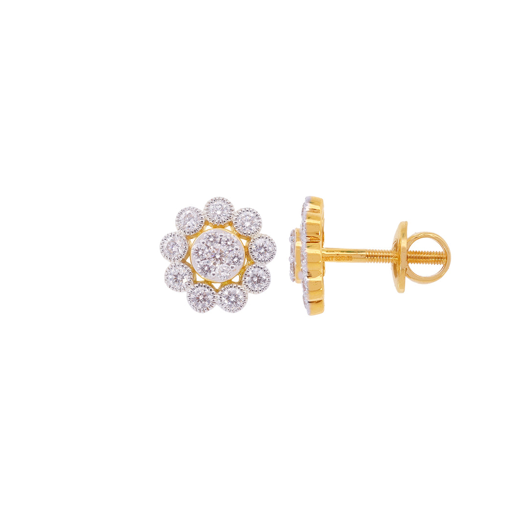0.56Ct VVS/FG Diamond Earrings in 18K Gold