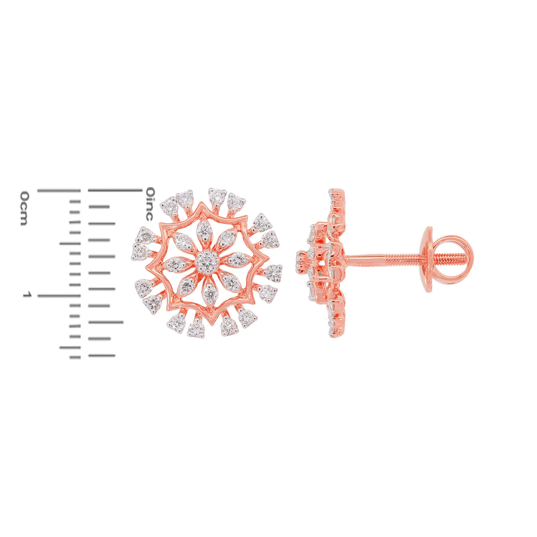 0.59Ct VVS/FG Diamond Earrings in 18K Rose Gold