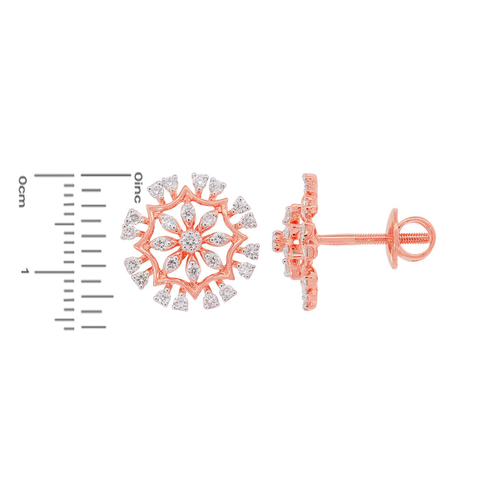 0.59Ct VVS/FG Diamond Earrings in 18K Rose Gold