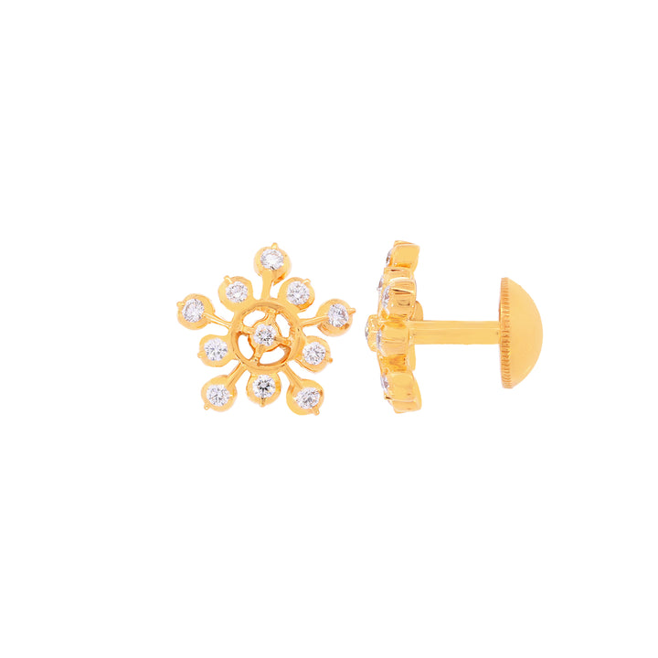 0.64Ct VVS/EF Diamond Earrings in 22K Gold