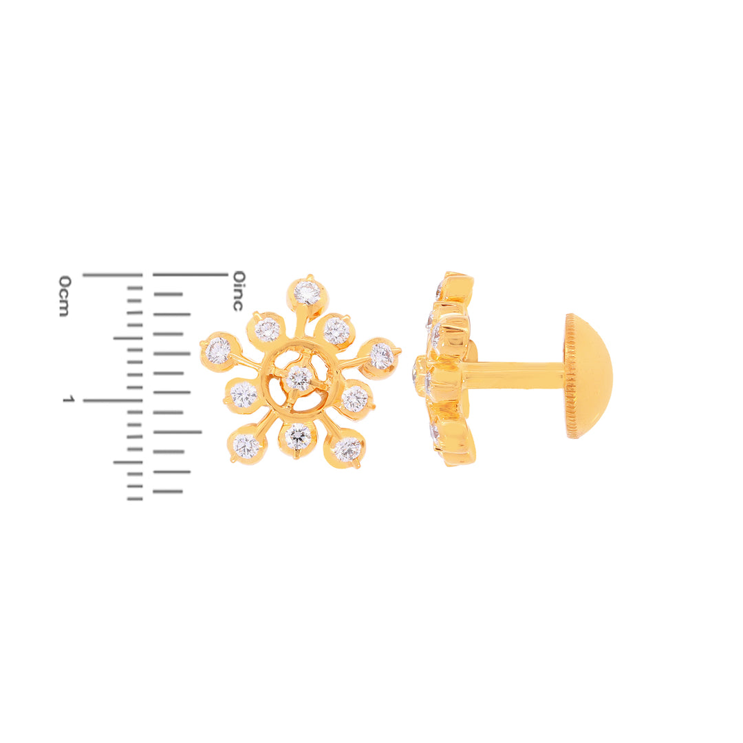 0.64Ct VVS/EF Diamond Earrings in 22K Gold