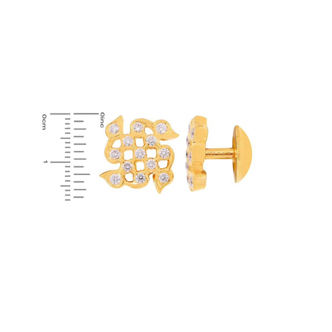 0.56Ct VVS/EF Diamond Earrings in 22K Gold