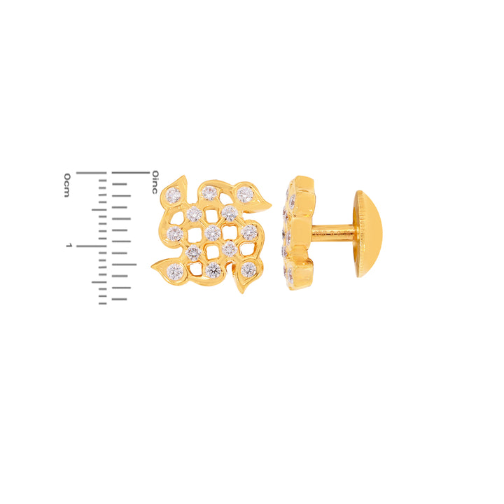 0.56Ct VVS/EF Diamond Earrings in 22K Gold