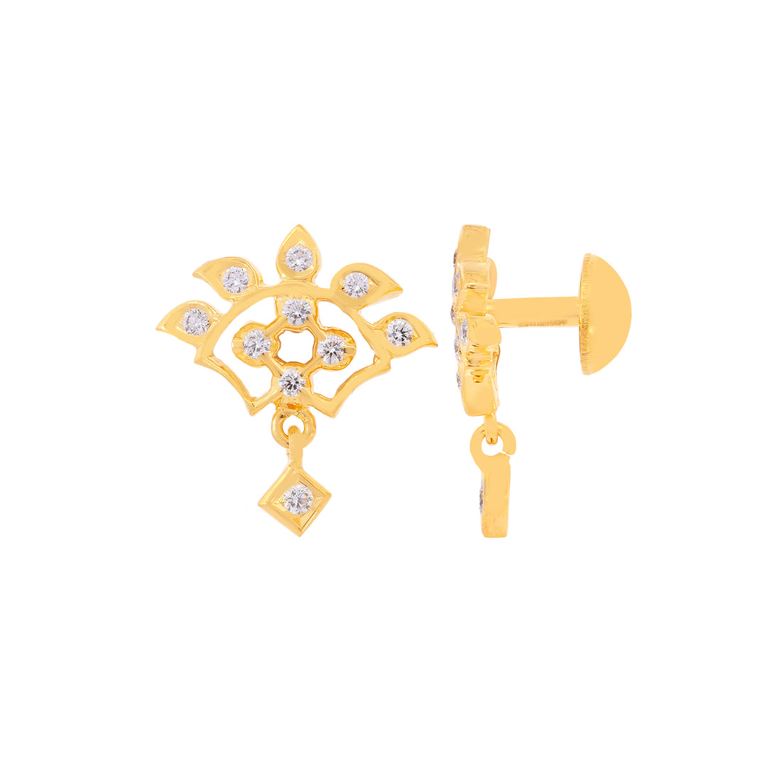 0.51Ct VVS/EF Diamond Earrings in 22K Gold