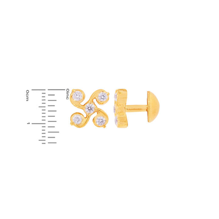 0.52Ct VVS/EF Diamond Earrings in 22K Gold