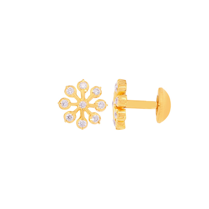0.52Ct VVS/EF Diamond Earrings in 22K Gold