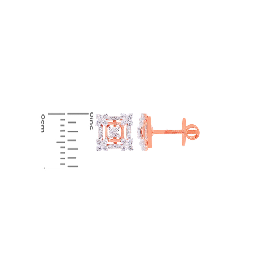 0.54Ct VVS/EF Diamond Earrings in 18K Rose Gold