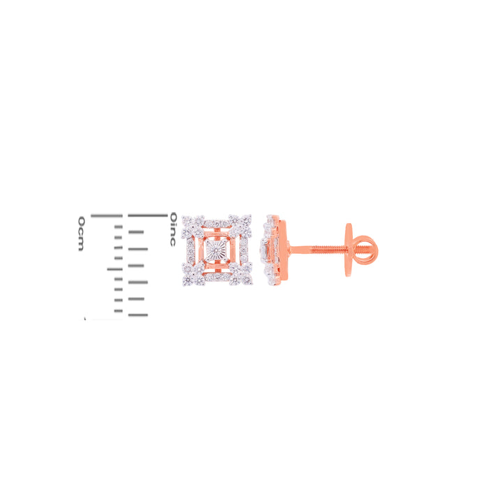 0.54Ct VVS/EF Diamond Earrings in 18K Rose Gold