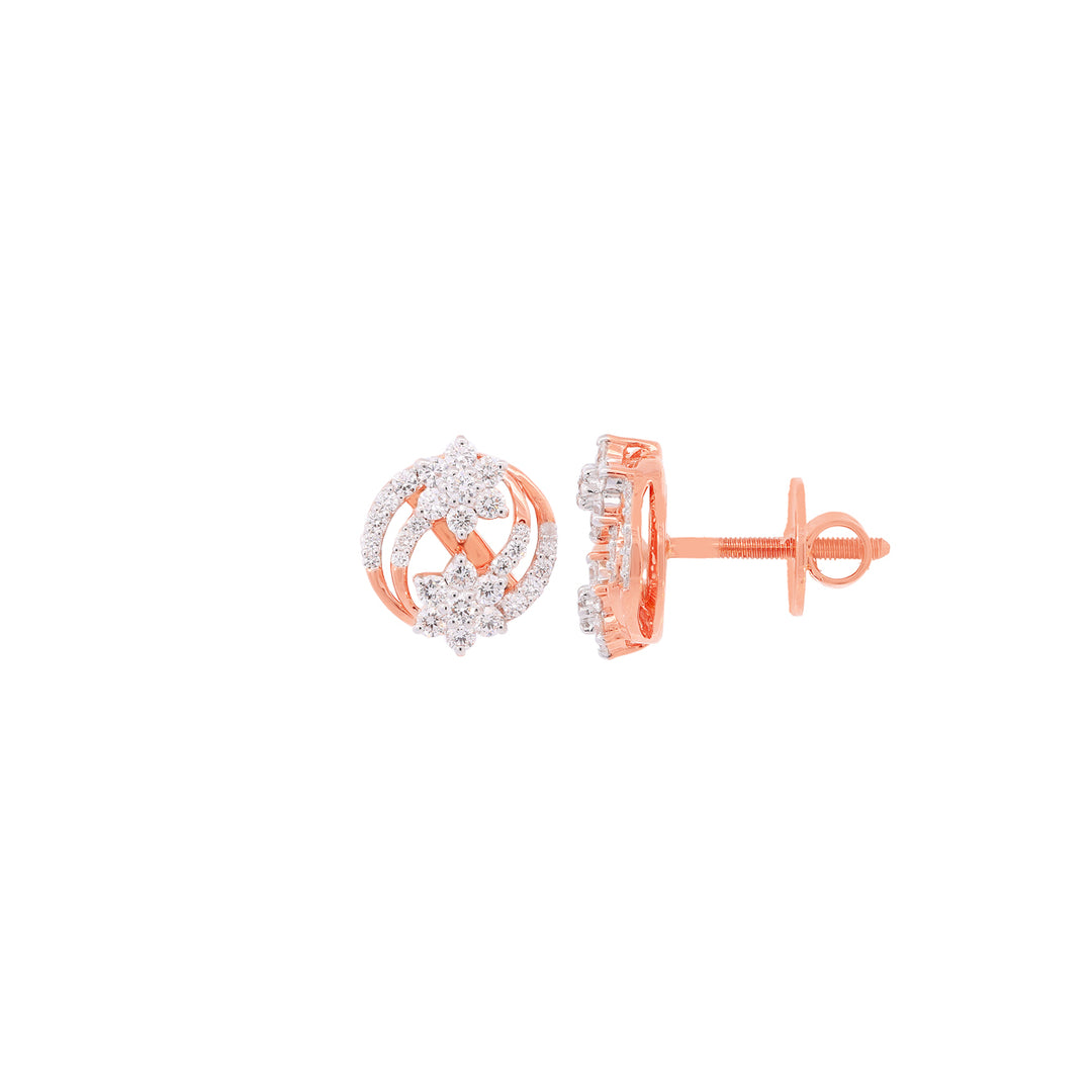 0.71Ct VVS/EF Diamond Earrings in 18K Rose Gold