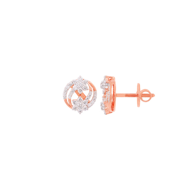 0.71Ct VVS/EF Diamond Earrings in 18K Rose Gold