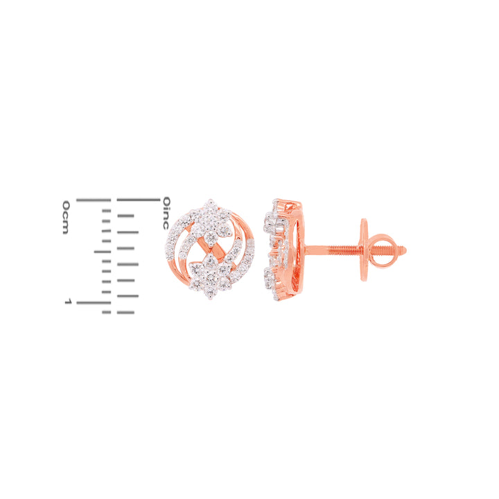 0.71Ct VVS/EF Diamond Earrings in 18K Rose Gold