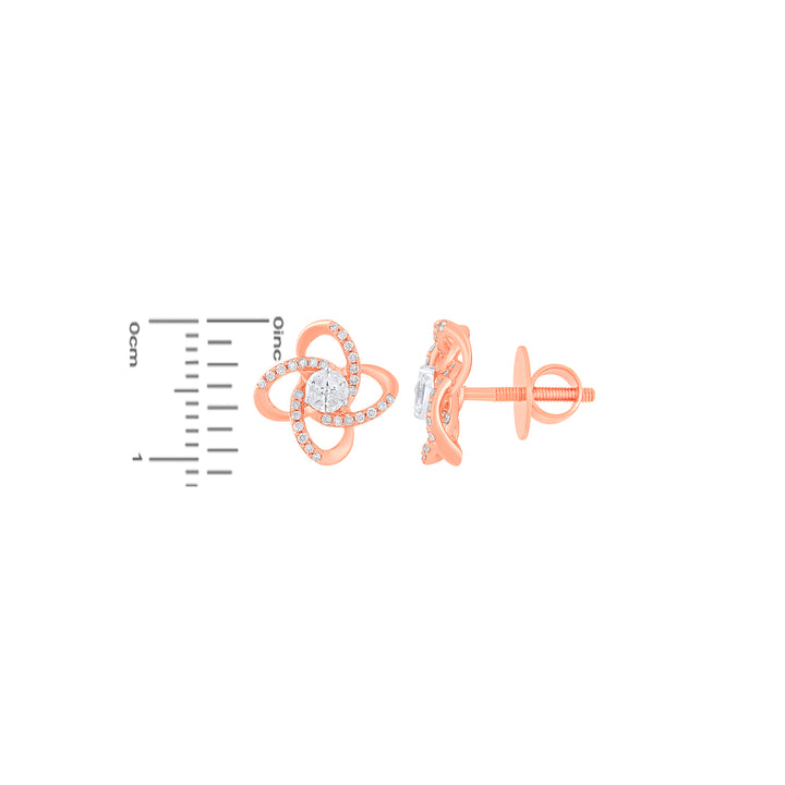 0.51Ct VVS/FG Diamond Earrings in 18K Rose Gold