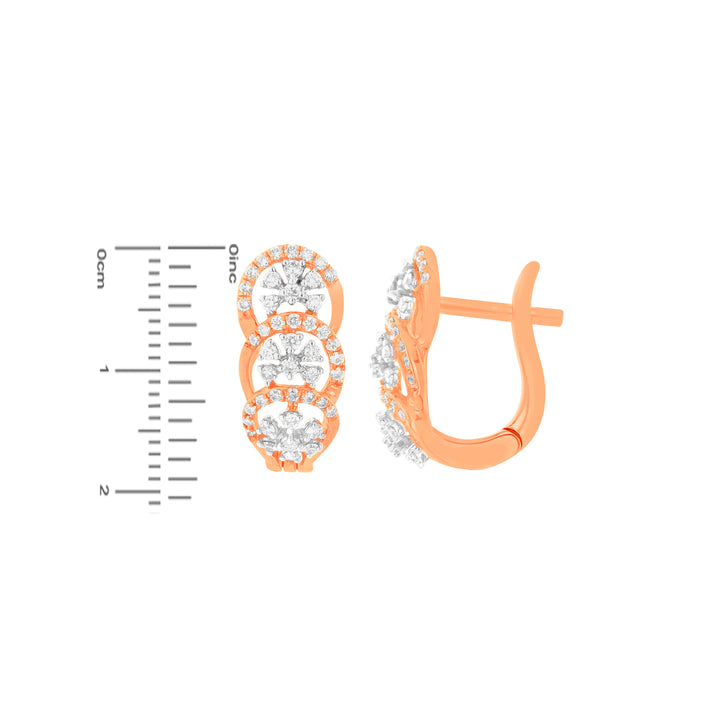 0.55Ct VVS/FG Diamond Clipon Earrings in 18K Rose Gold