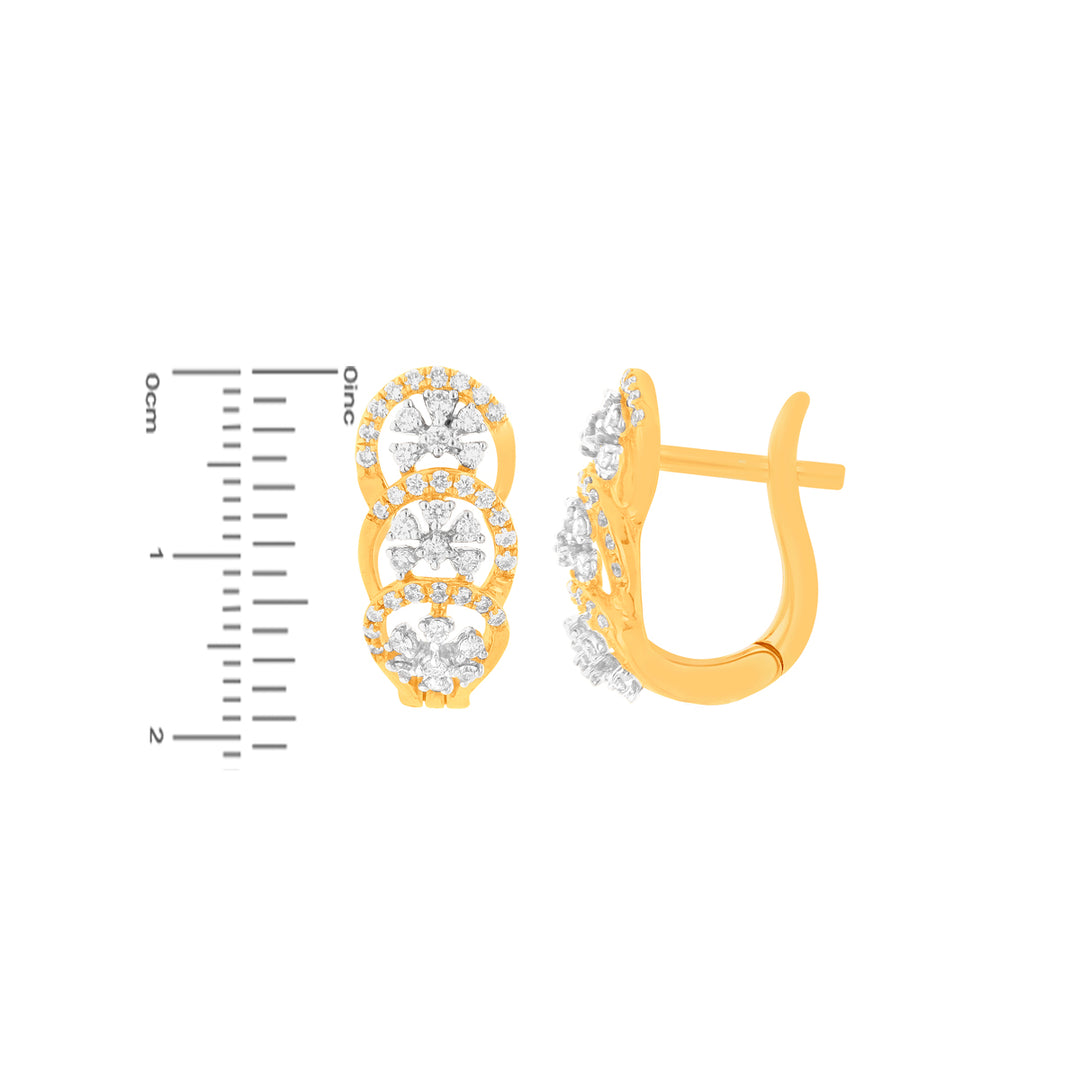 0.57Ct VVS/FG Diamond Clipon Earrings in 18K Gold