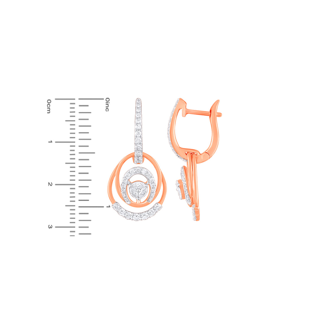 0.68Ct VVS/FG Diamond Clipon Earrings in 18K Rose Gold