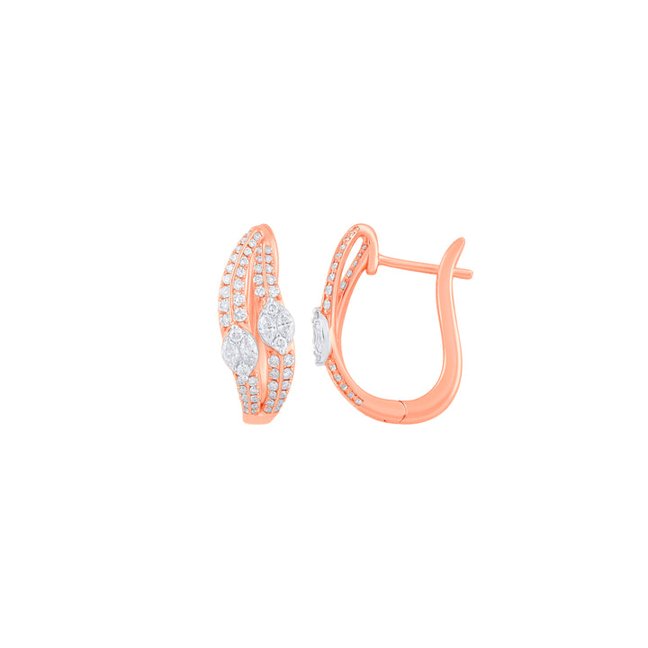 0.56Ct VVS/FG Diamond Clipon Earrings in 18K Rose Gold