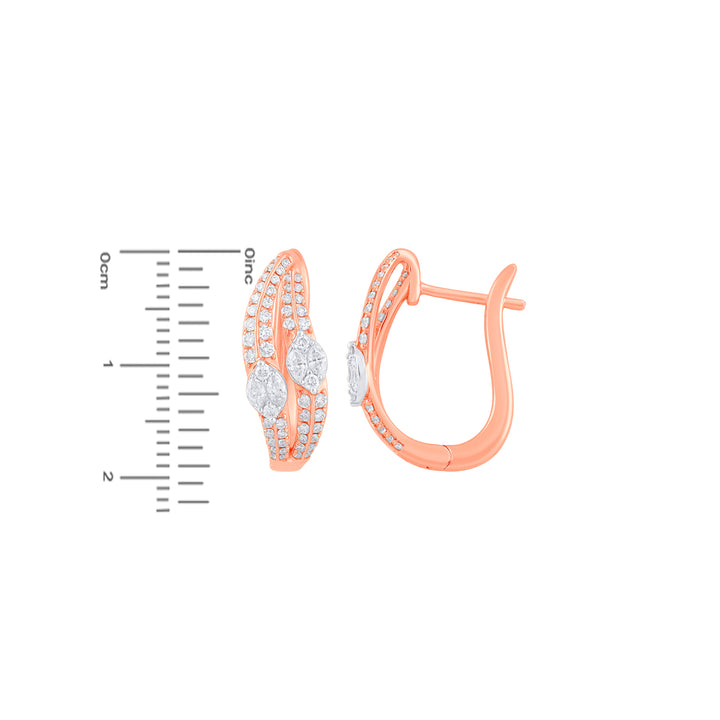 0.56Ct VVS/FG Diamond Clipon Earrings in 18K Rose Gold