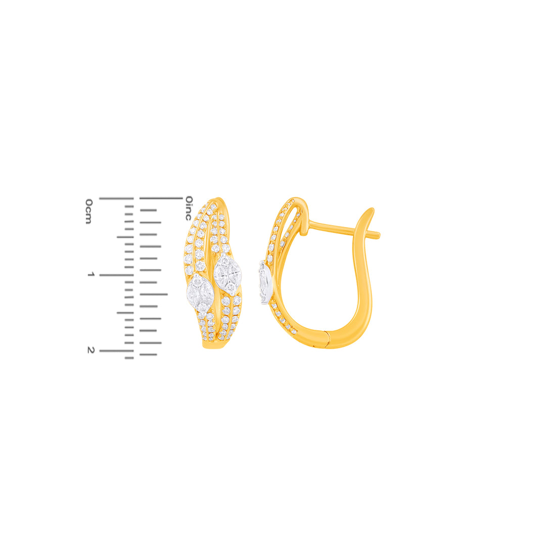 0.53Ct VVS/FG Diamond Clipon Earrings in 18K Gold