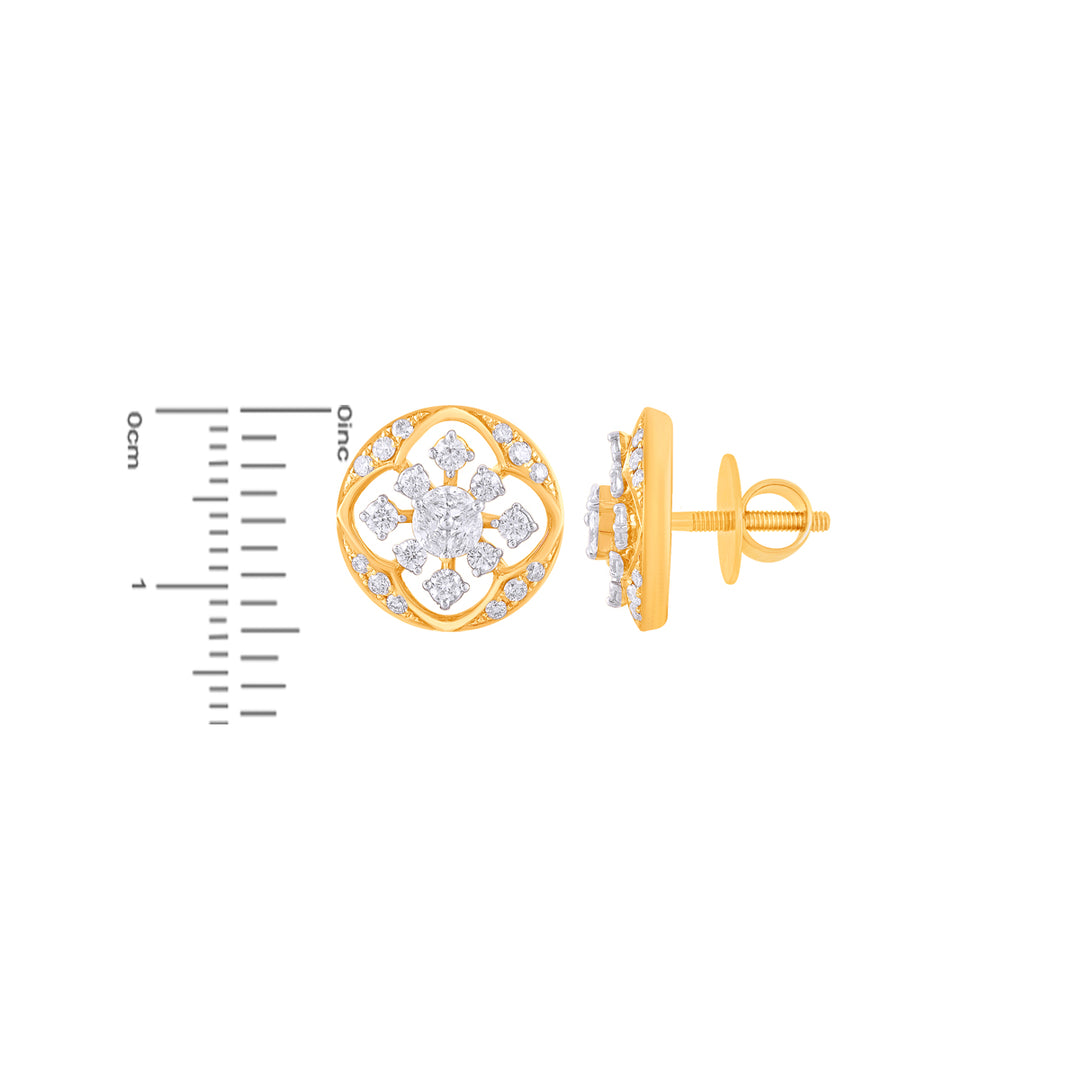 0.73Ct VVS/FG Diamond Earrings in 18K Gold