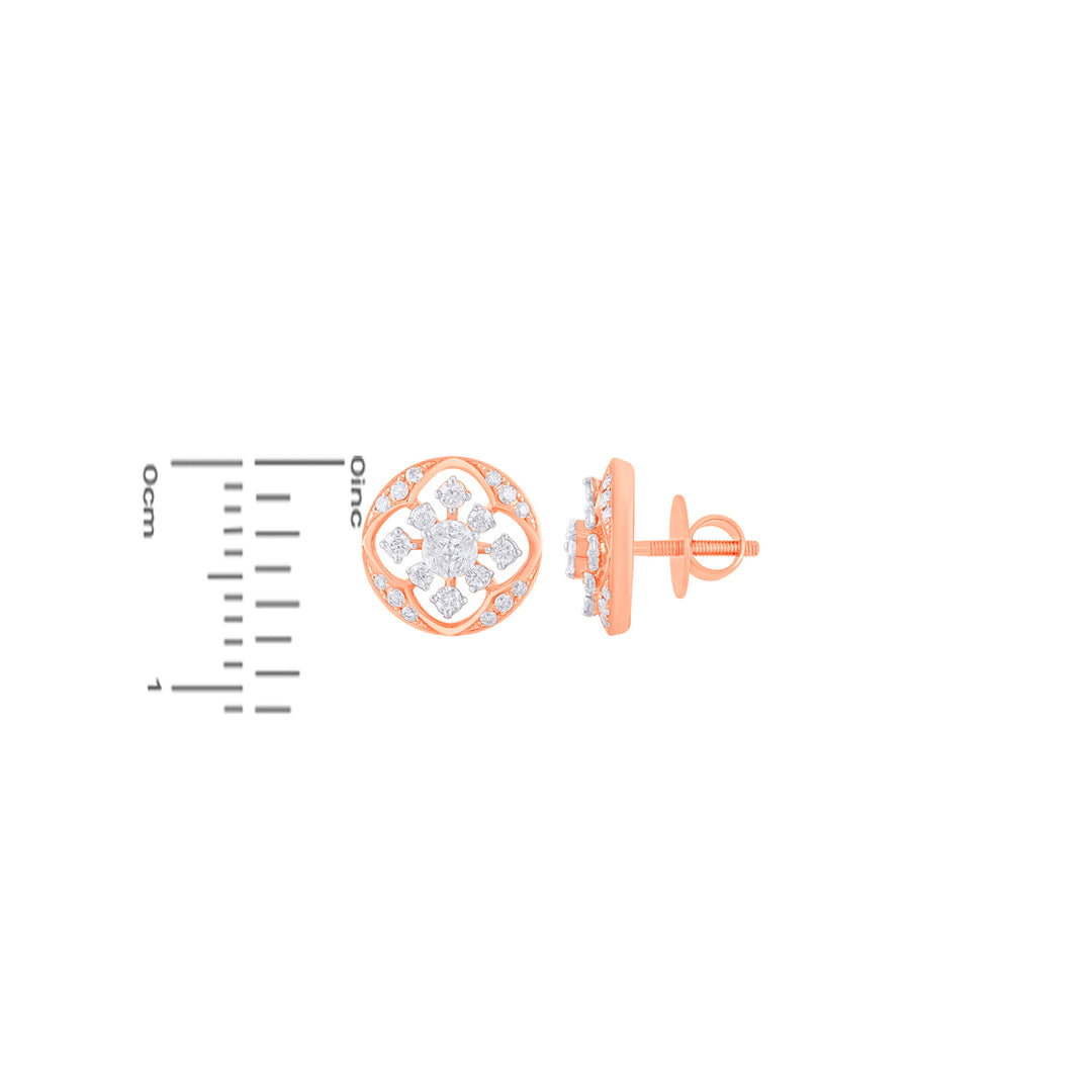 0.70Ct VVS/FG Diamond Earrings in 18K Rose Gold