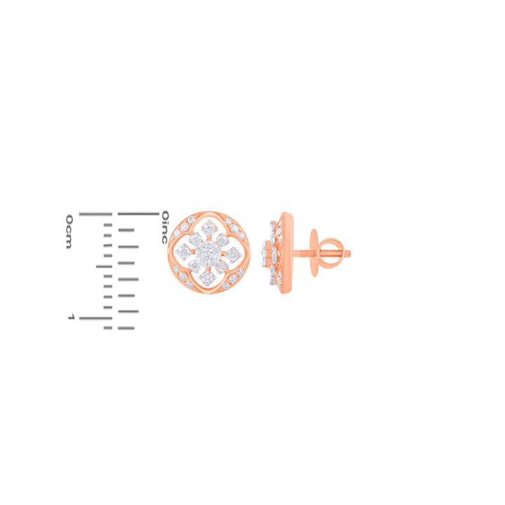 0.70Ct VVS/FG Diamond Earrings in 18K Rose Gold