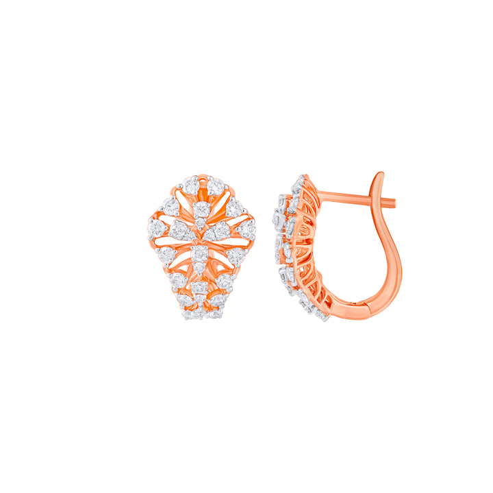 0.74Ct VVS/FG Diamond Clipon Earrings in 18K Rose Gold