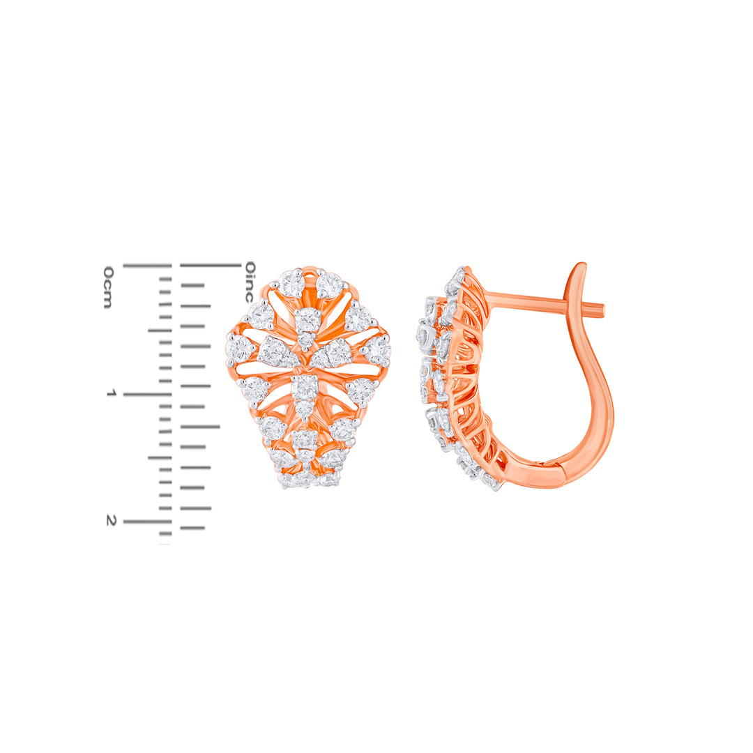 0.74Ct VVS/FG Diamond Clipon Earrings in 18K Rose Gold