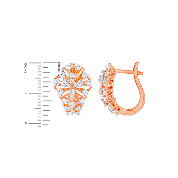 0.74Ct VVS/FG Diamond Clipon Earrings in 18K Rose Gold