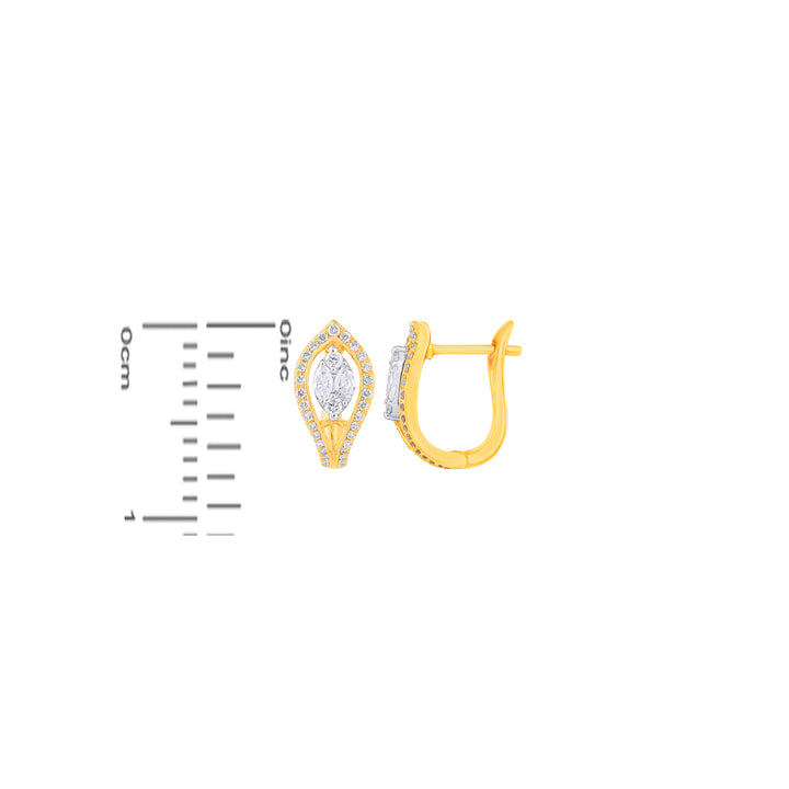 0.57Ct VVS/FG Diamond Clipon Earrings in 18K Gold