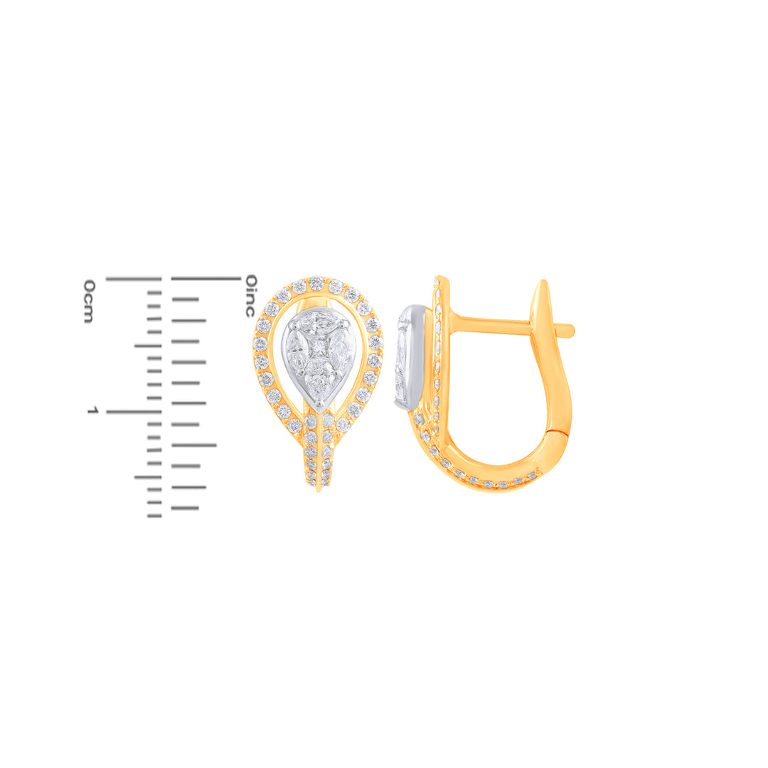 0.62Ct VVS/FG Diamond Clipon Earrings in 18K Gold